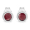 White.Sterling Silver / Red Garnet