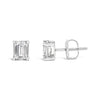 14K White Gold 1.0 Cttw Emerald Cut Lab-Grown Diamond Solitaire Stud Earrings (F-G Color, VS1-VS2 Clarity)