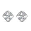 .925 Sterling Silver 1.0 Cttw Diamond Studded Rhombus Stud Earring (H-I Color, I2-I3 Clarity)