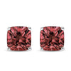 14K White Gold 1 1/2 Cttw Lab Grown Pink Cushion 4-Prong Set Classic Diamond Solitaire Stud Earrings (Pink Color, VS1-VS2 Clarity)