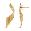 14K Yellow Gold Plated .925 Sterling Silver Sculpted Diamond Accent Drop Earrings (H-I Color, I1-I2 Clarity)