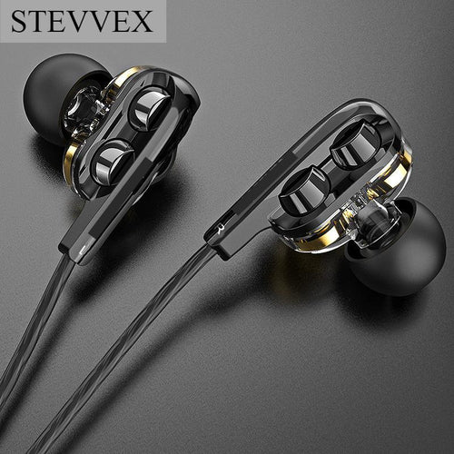 STEVVEX Wired Earphone Headphones with Microphone Dual Driver Phone Earphones Type C Ear phones