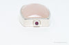 Large Designer ELLE Rose Quartz Ruby Sterling Silver Necklace Pendant