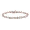 Two-Tone 10K Yellow Gold over .925 Sterling Silver 1.0 Cttw Diamond S-Curve Link Miracle-Set Tennis Bracelet (I-J Color, I3 Clarity) - 7"