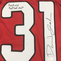 Autographed/Signed David Johnson Fantasy Football MVP Arizona Red Football Jersey JSA COA