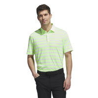 adidas Mens Two Color Stripe Polo Shirt Green Medium