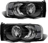 2002-2005 Dodge Ram Headlight Assembly For 1500 2500 3500 20032005 Clear Chrome Lens With Amber Reflector Replacement Left Right