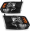black housing amber reflector