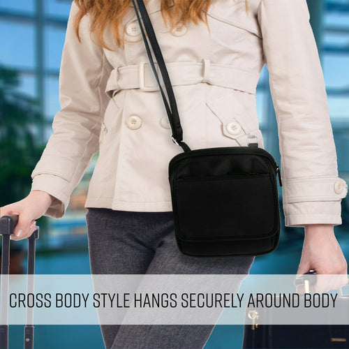 G Force Cross Body Security Pouch, RFID, Black EasyOptionXY LLC