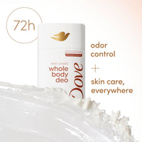 Dove Whole Body Deo Aluminum Free Anti-Chafe Deodorant Stick for Women Coconut Vanilla 2.4 oz