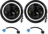 Moclever Round Halo LED Headlight 2pcs 7 Inch Headlights 6000 Lumens Offroad Light Angle Eyes Compatible With Jep Wrangler Tj Jk Cj H4 To H13 Adapter Plug And Play