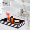 Vanity Tray Parlour Concentric Bone & Resin Inlay, Black & White - 10" x 6"