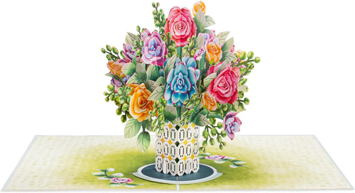Roses and Succulent Oversized Pop Up Card with Keepsake