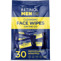 Retinol Men On-The-Go Cleansing Face Wipes 30 Individually Wrapped