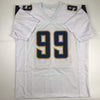 Autographed/Signed Joey Bosa Los Angeles LA White Football Jersey JSA COA