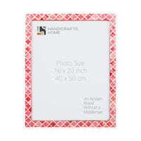 Moroccan Poster Frames Bone Inlay, Red, 6 Sizes