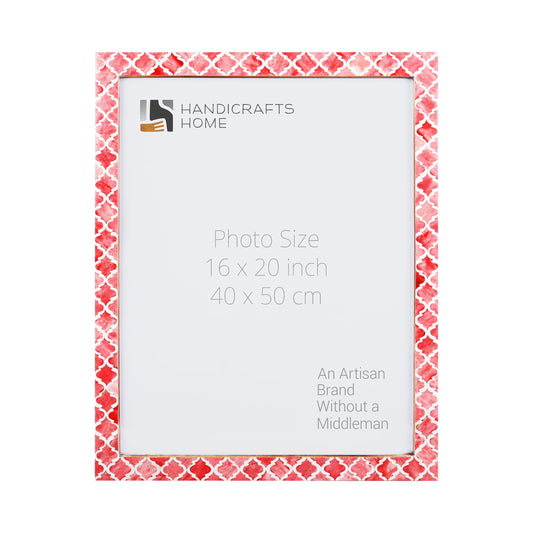 Moroccan Poster Frames Bone Inlay, Red, 6 Sizes