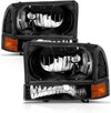 Amerilite For Ford Super Duty F250 F350 F450 F550 Excursion Chrome Factory Style Replacement Headlights Wbumper Corner Set Passenger And Driver Side