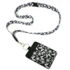 ESSENTIALS Brand Black And White Flutter Lanyard with ID Pocket EasyOptionXY LLC