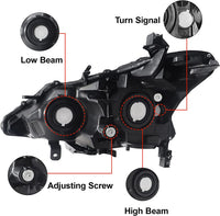Alziria Headlight Assembly Compatible With 20132015 Nissan Altima Sslsv Only Fit 4door Chrome Housing Amber Reflector