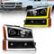 Clear lens amber reflector black housing