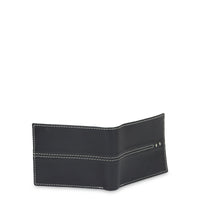47 Maple Men's Center Stitch Design Genine Black Leather RFID Fixed Passcase Wallet in Tin Box EasyOptionXY LLC