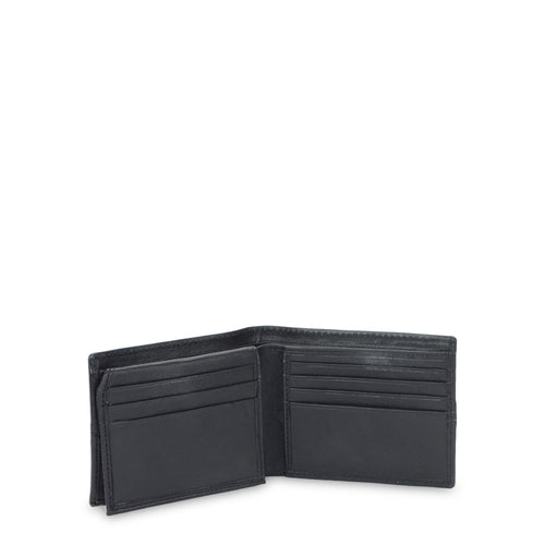 47 Maple Men's Center Stitch Design Genine Black Leather RFID Fixed Passcase Wallet in Tin Box EasyOptionXY LLC