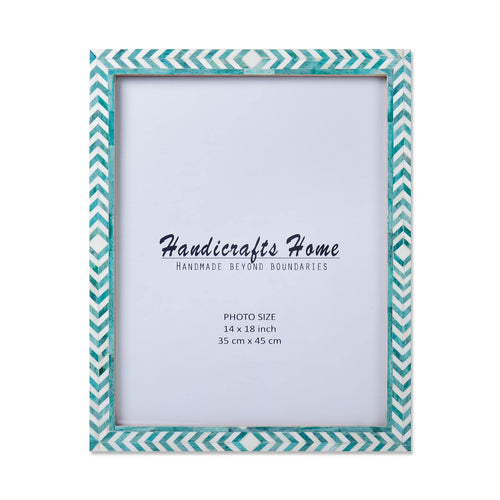 Poster Frame Taj Pattern Collection Bone Inlay, Green, 6 Sizes