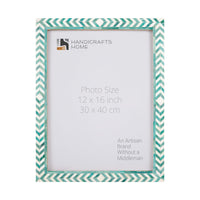Poster Frame Taj Pattern Collection Bone Inlay, Green, 6 Sizes