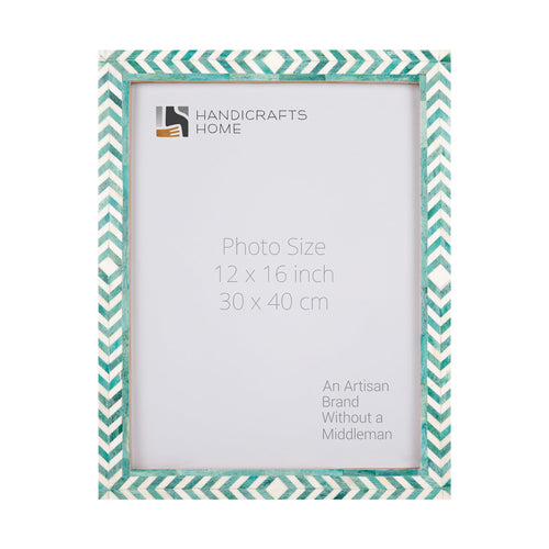 Poster Frame Taj Pattern Collection Bone Inlay, Green, 6 Sizes