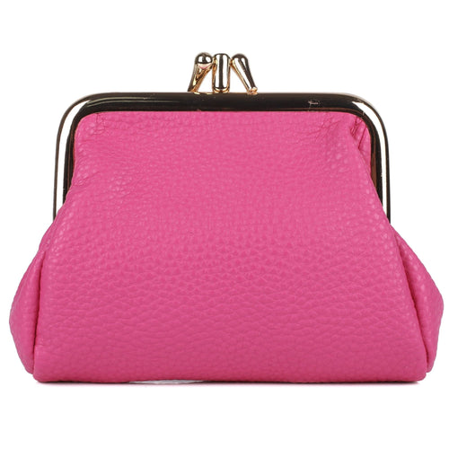 Julia Buxton Women's Pebble Vegan Leather Triple Frame, Fuchsia EasyOptionXY LLC