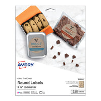 Avery® Round Brown Kraft Print-to-the-Edge Labels