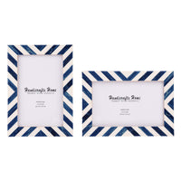 Candy Cane Blueberry Resin Inlay Picture Frame, Blue - White, 3 Sizes (Set of 2)