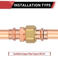 30 Pcs 1" Press Copper Union (Lead Free)