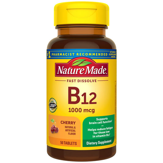Vitamin B12 (Cyanocobalamin) 1000 mcg Tablets, 50 Count
