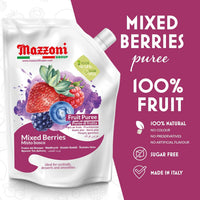 Mazzoni, Forest Berries Fruit Puree, 100% Fruit, No Sugar Added 1 kg (2.2 lb)
