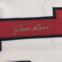 Framed Autographed/Signed Jim Rice 35x39 Boston White Baseball Jersey JSA COA