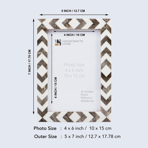 Picture Frame Lisbon Cortica Collection Resin Inlay Brown & White – 3 sizes(Pack of 2)