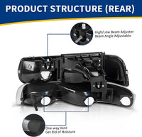 Autosaver88 Headlights Assembly Compatible With 19992002 Chevrolet Silverado 20012002 1500 2500 1500hd 2500hd 3500 20002006 Tahoe Suburban Lights In Bumpers