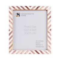 Poster Frames Chevron Collection Bone Inlay, Brown, 5 Sizes