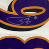 Framed Autographed/Signed Tony Siragusa 35x39 Baltimore White Football Jersey JSA COA