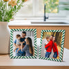Candy Cane Mint Resin Inlay Picture Frame, Green - White, 3 Sizes (Set of 2)