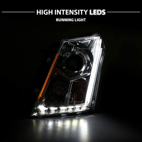 Amerilite Chrome Projector Replacement Headlights LED Boards For 20102016 Cadillac Srx Version Only Passenger And Driver Side
