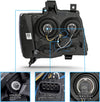 Amerilite Black Replacement Headlights For Chevy Tahoe Suburban Avalanche Pair Driver And Passenger Side Housing