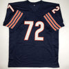 Autographed/Signed William Perry The Refrigerator Chicago Blue Football Jersey Beckett BAS COA