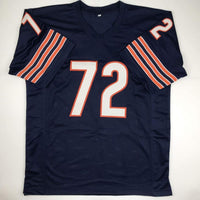 Autographed/Signed William Perry The Refrigerator Chicago Blue Football Jersey Beckett BAS COA
