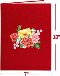 Lovely Rose Bouquet Oversized Pop Up Card with Keepsake