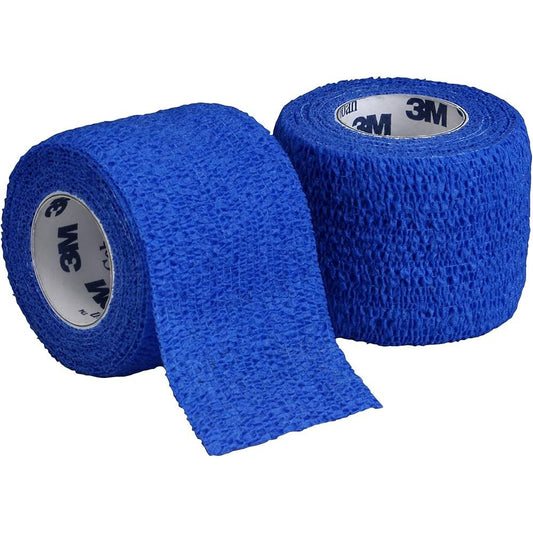 3M Coban Self-Adherent Wrap / Cohesive Bandage, Blue (2 Inch x 5 Yards)