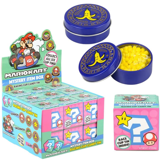 Boston America - Mario Kart Mystery Item Box Racing Cup Candy Tin (20g) 18ct