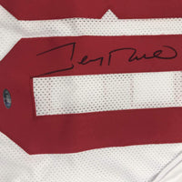 Autographed/Signed Jerry Rice San Francisco White Football Jersey Tristar COA